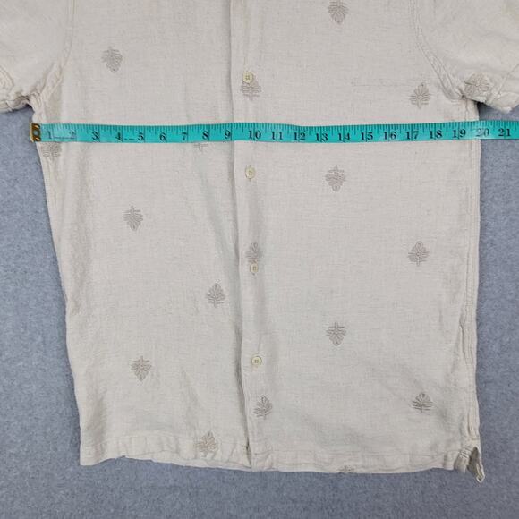 Truth by Republic Shirt Mens Size Small 55% Linen Woven Embroidered - Picture 14 of 16